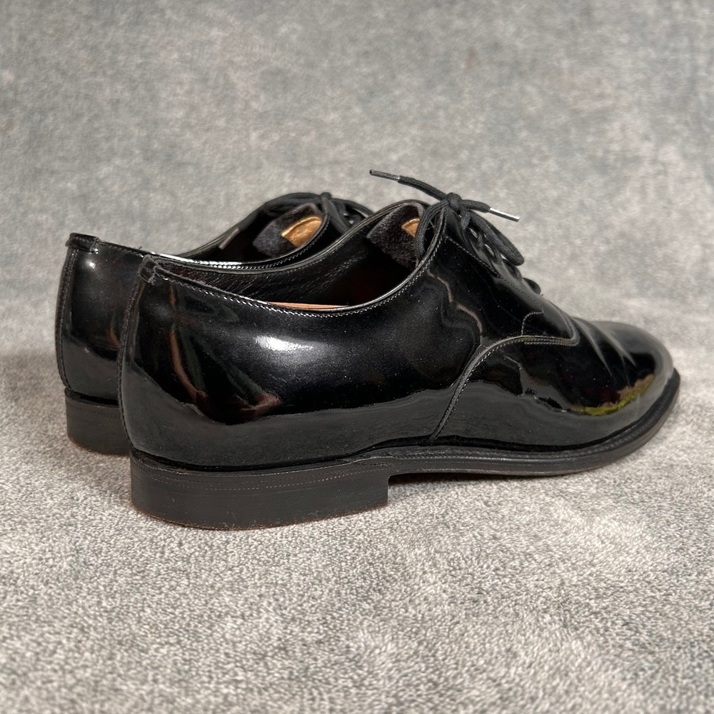 Brooks Brothers Plain Toe Oxford Dress Shoes Men 9D Black Patent Leather England - Picture 5 of 13
